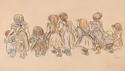 Kindergesellschaft by Генрих Цилле, 1904 — digital art print download