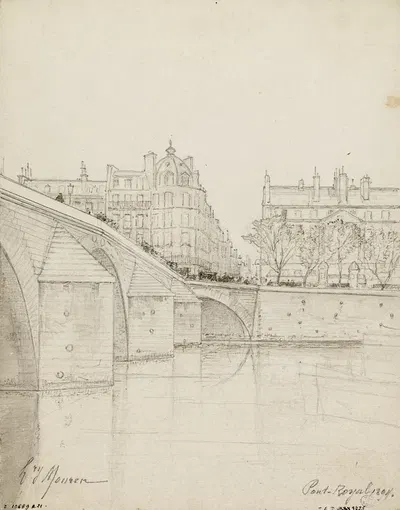 Le Pont royal, entrée de la rue du Bac by Анри Лоран Мурен, 1894 — digital art print download