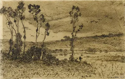 Пейзаж Сен-Приве by Анри-Жозеф Арпиньи, 1909 — digital art print download