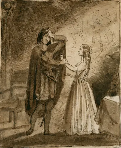 Hamlet, III, 1, Hamlet and Ophelia by Генри Стейси Маркс — digital art print download