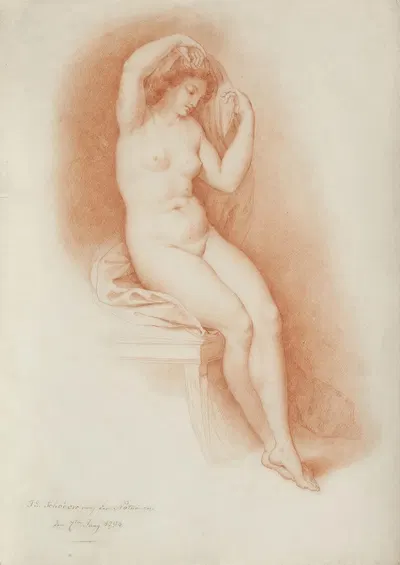 Weiblicher Akt, auf einem Stuhl sitzend by Иоганн Готфрид Шадов, 1796 — digital art print download