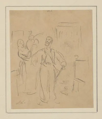 Captain Doleful attiring for the Masquerade by John Leech, 1854 — digital art print download