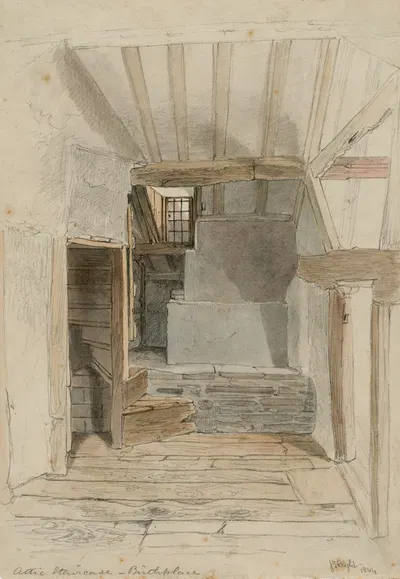 Attic staircase, Birthplace by John Thomas Blight — digital art print download
