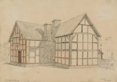 The Birthplace, exterior from garden by John Thomas Blight — digital art print download