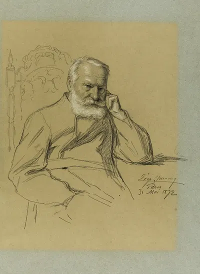 Victor Hugo en 1872 by Леопольд Фламен — digital art print download