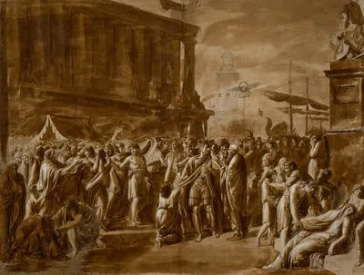 'Gli ostaggi cartaginesi' (The Embarkation of the Carthaginian Hostages led by Marcus Attilius Regulus) by Luigi Ademollo,…