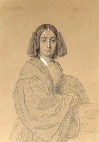 Portrait de George Sand by Луиджи Каламатта, 1837 — digital art print download