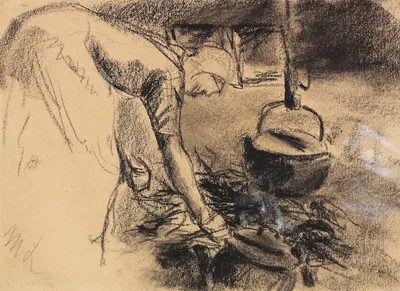 Kochstelle by Макс Либерман, 1884 — digital art print download