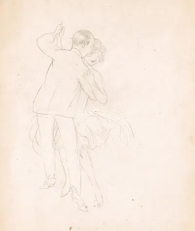 Man and woman dancing close by Оливер Херфорд — digital art print download