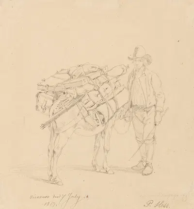 Maler mit Packesel auf Reisen by Петер фон Хесс, 1817 — digital art print download