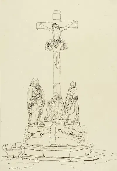 Calvaire à Stuttgart by Рене Маржолин, 1833 — digital art print download