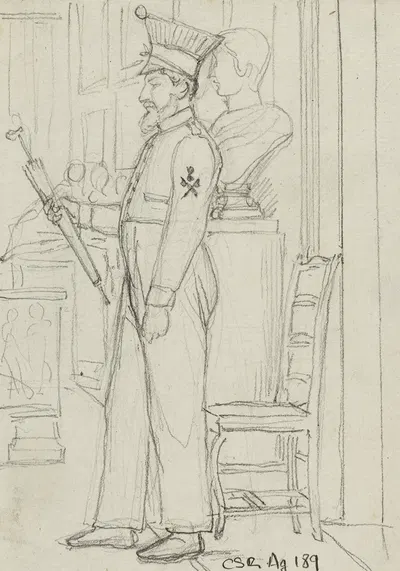 Etude d'uniforme italien by Рене Маржолин — digital art print download