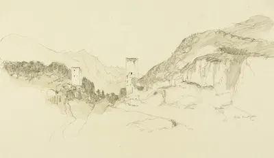 Ruines de Lirl by Рене Маржолин, 1833 — digital art print download