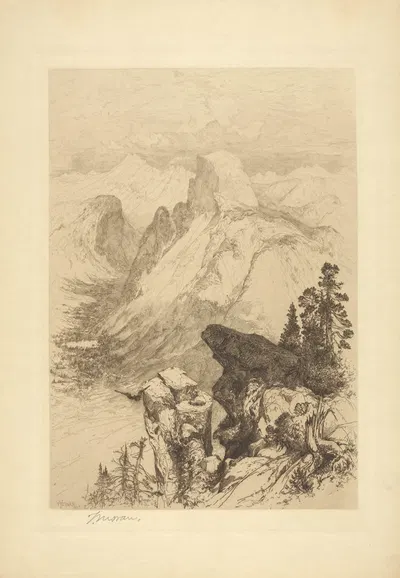 Half Dome at Yosemite by Thomas Moran, 1887 — digital art print download