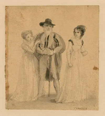 Merry wives of Windsor, Mrs. Page, Mrs. Ford, Falstaff by Томас Стотард — digital art print download