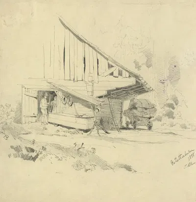 Bauernhaus in Gstatterboden by Тина Блау, 1888 — digital art print download