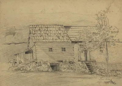 Bauernhaus in Nasswald by Тина Блау, 1866 — digital art print download