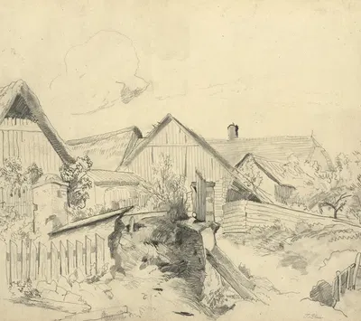 Bauernhäuser in Johnsbach by Тина Блау, 1875 — digital art print download
