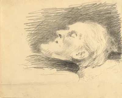 Rudolf von Alt am Sterbebett by Тина Блау, 1905 — digital art print download