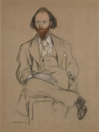 Portrait of Hall Caine by Уильям Ротенштейн, 1894 — digital art print download