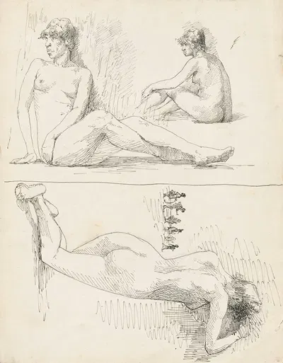 Sketches of Female Nudes by Anna Bilińska-Bohdanowicz — digital art print download