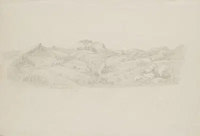 Civitella Area, the Town of Olevano Romano on Top of the Hill in the Distance by Артур Блашник, 1854 — digital art print…