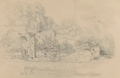 Grottoes and Ruins in Albano by Arthur Blaschnik, 1854 — digital art print download