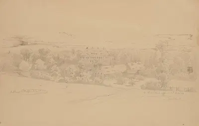 Palace in Włosień (Heidersdorf) near Lubań by Arthur Blaschnik, 1860 — digital art print download