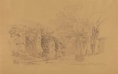 Rocks in Ariccia by Артур Блашник, 1855 — digital art print download