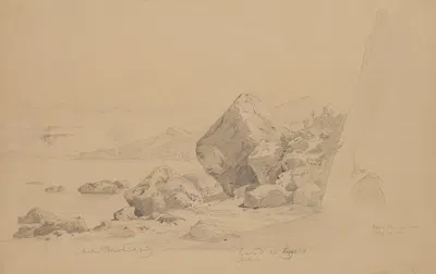 Rocky Shore of a Sea Bay in Laco Ameno on Ischia by Arthur Blaschnik, 1864 — digital art print download
