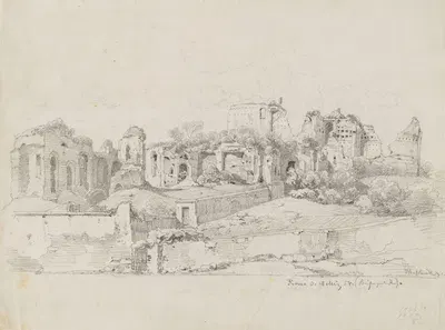 Ruins of Domus Flavia and Domus Augustiana on the Palatine Hill by Arthur Blaschnik, 1854 — digital art print download