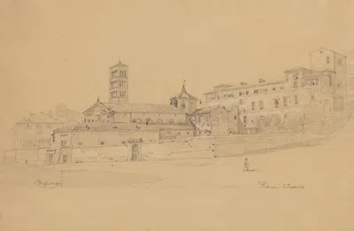 Santa Pudenziana Church in Rome by Arthur Blaschnik, 1854 — digital art print download