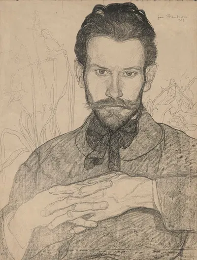 Artist’s self-portrait by Jan Rembowski, 1909 — digital art print download