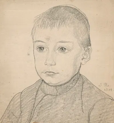 Bust of a child by Jan Rembowski, 1908 — digital art print download