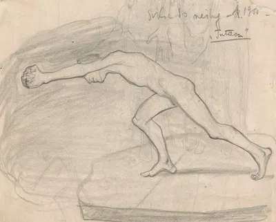 Sketch for the sculpture “The Vagrant” by Jan Rembowski, 1905 — digital art print download