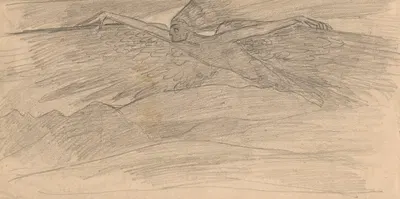 Sketch of a winged figure by Jan Rembowski — digital art print download