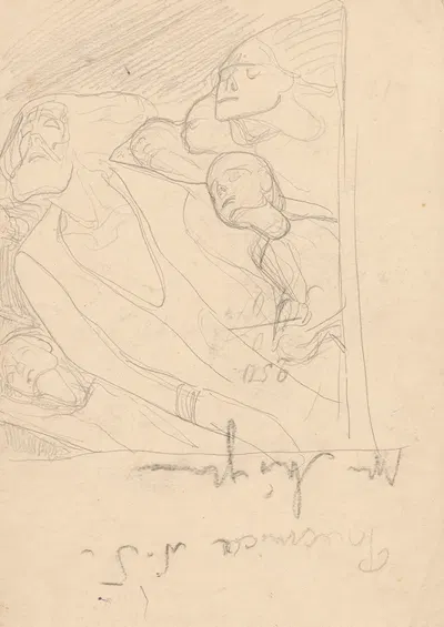 Sketches for the composition “Over the fields”, on both sides by Jan Rembowski — digital art print download