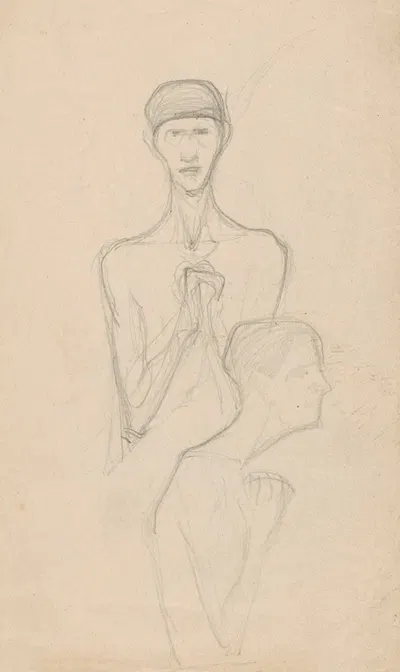 Study of two figures by Jan Rembowski, 1900 — digital art print download