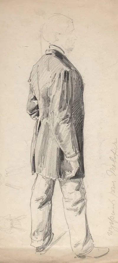 Portrait of Stanisław Wyspiański standing sideways by Józef Mehoffer, 1893 — digital art print download