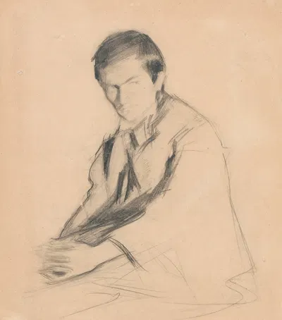 Portrait of a young man by Конрад Кшижановский, 1905 — digital art print download