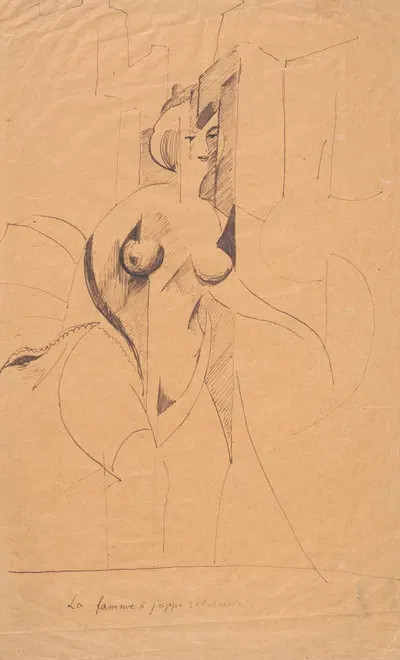 Woman in a skimpy dress by Леон Хвистек, 1919 — digital art print download