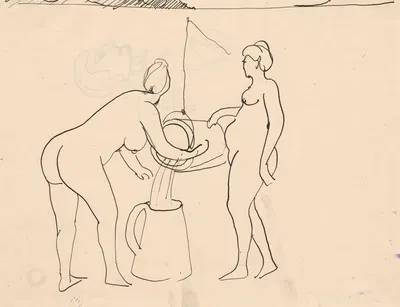 Women at a well by Leon Chwistek, 1918 — digital art print download