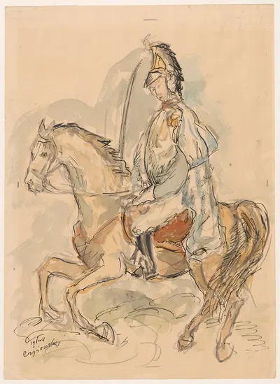 Sketch for the lost painting Cuirassier by Титус Чижевский, 1937 — digital art print download