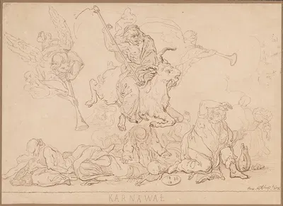 Carnival [Allegorical Scene] by Адриан Глебоцкий, 1858 — digital art print download
