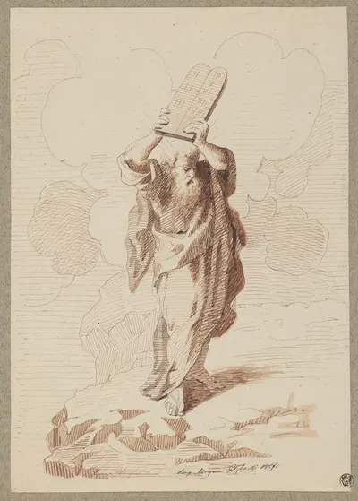 Moses Holding the Tablets with the Ten Commandments by Адриан Глебоцкий, 1857 — digital art print download