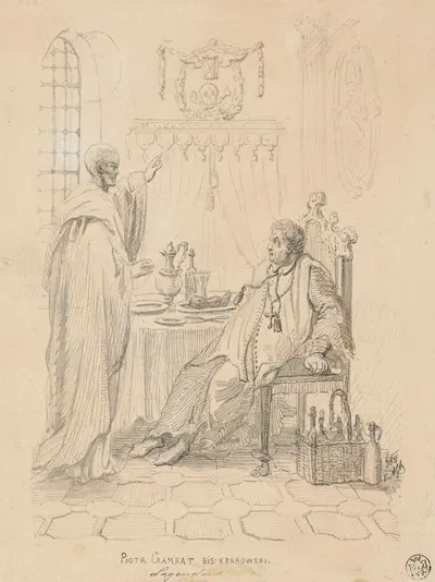 Piotr Gamrat. Bishop of Kraków. Legend by Адриан Глебоцкий, 1858 — digital art print download