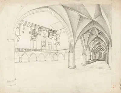 Courtyard of Collegium Maius in Krakow under reconstruction by Александр Григлевский — digital art print download
