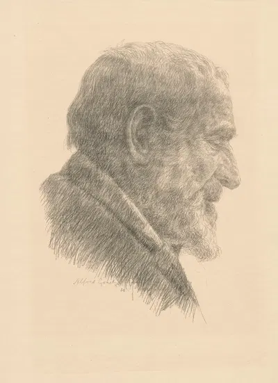 Alter Mann im Profil by Альфред Гратцер, 1910 — digital art print download
