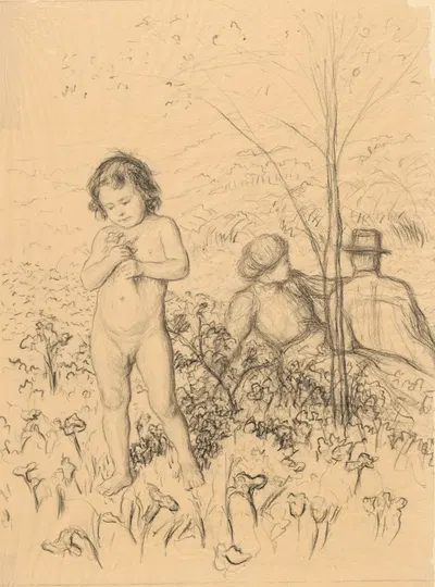Naked boy in the garden by Альфред Гратцер, 1900 — digital art print download