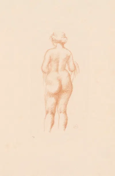 Femme nue de dos tenant une écharpe by Аристида Маййоль, 1924 — digital art print download